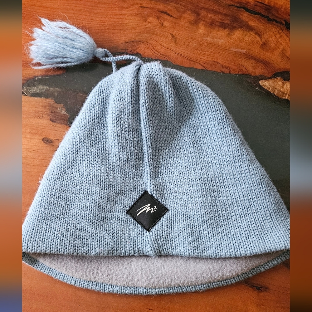 Merkley Blue Ski Hat Excellent Condition 100% Wool & Fleece Lined